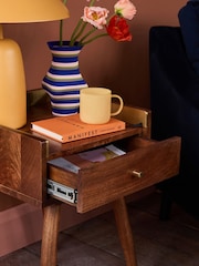 Swoon Mid Brown Fresco Mango Wood One-Drawer Side Table - Image 2 of 7