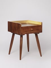 Swoon Mid Brown Fresco Mango Wood One-Drawer Side Table - Image 5 of 7