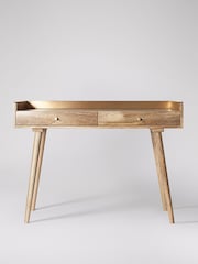 Swoon Brown Fresco Mango Wood Two Drawer Desk - Image 2 of 6