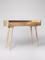 Swoon Brown Fresco Mango Wood Two Drawer Desk - Image 3 of 6