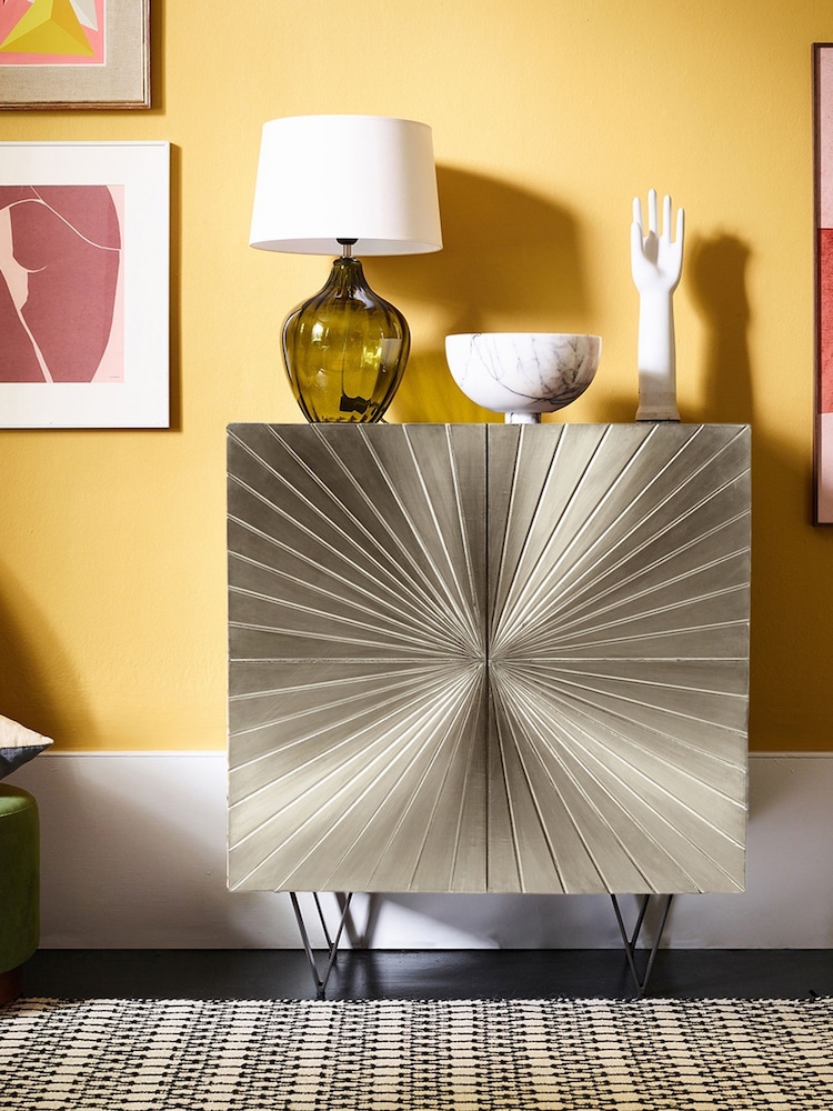 Swoon Silver Ziggy Mango Wood Two Door Cabinet - Image 1 of 7