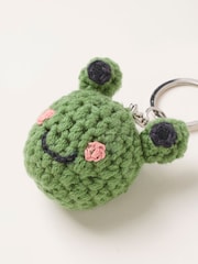 FatFace Green Crochet Frog Keyring - Image 3 of 3