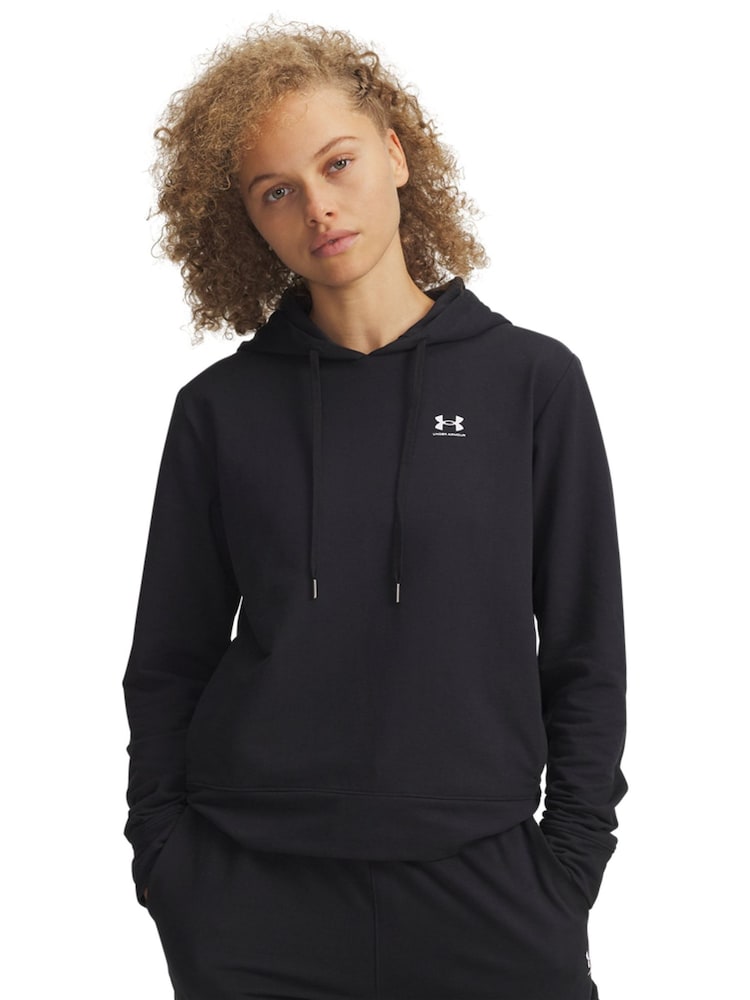 Under Armour Black/White Sport Terry Pullover Hoodie - Image 1 of 3