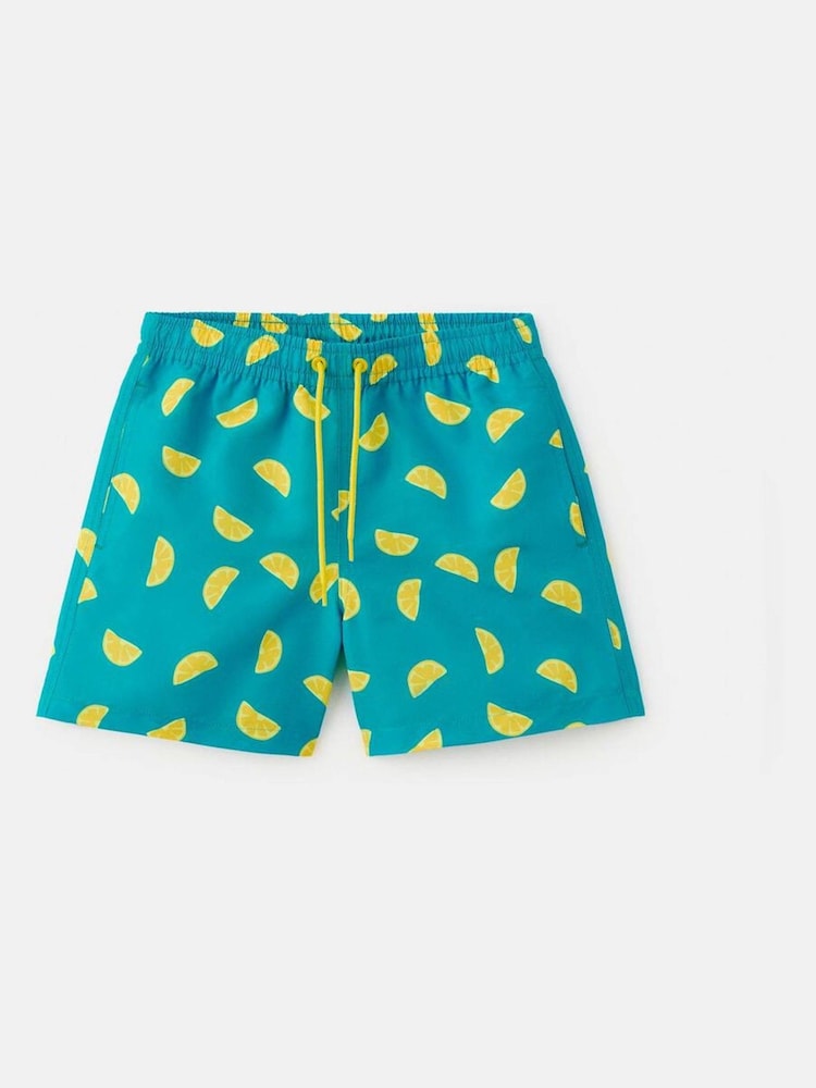 Mango Blue Printed Swim Shorts - Image 1 of 3 Mango Blue Printed Swim Shorts - Image 1 of 3