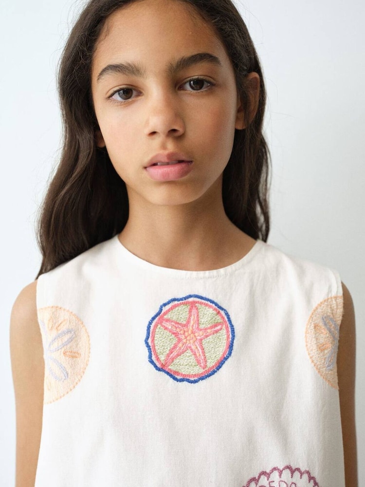 Mango White Embroidered Tank Top - Image 1 of 7