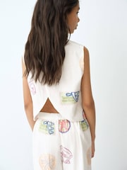 Mango White Embroidered Tank Top - Image 4 of 7