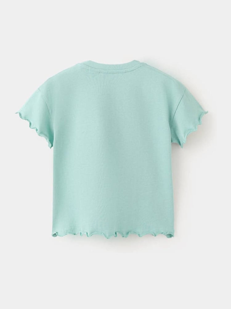 Mango Green Snoopy Frill Hem T-Shirt - Image 2 of 4