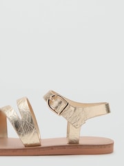 Mango Gold Strappy Flat Sandals - Image 3 of 3