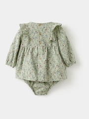 Mango Green Frill Button Up Dress and Knicker Set - Image 2 of 3