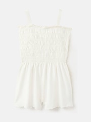 Mango White Shirred Strappy Playsuit - Image 2 of 4