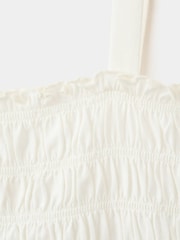Mango White Shirred Strappy Playsuit - Image 3 of 4