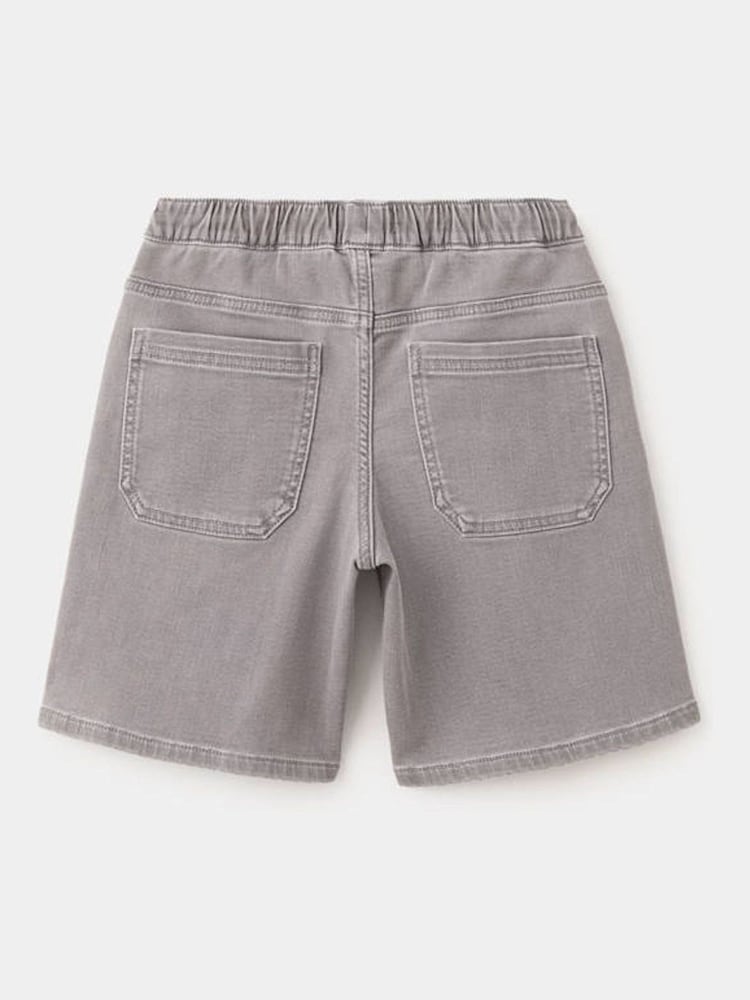Mango Grey Tie Waist Denim Bermuda Shorts - Image 2 of 4