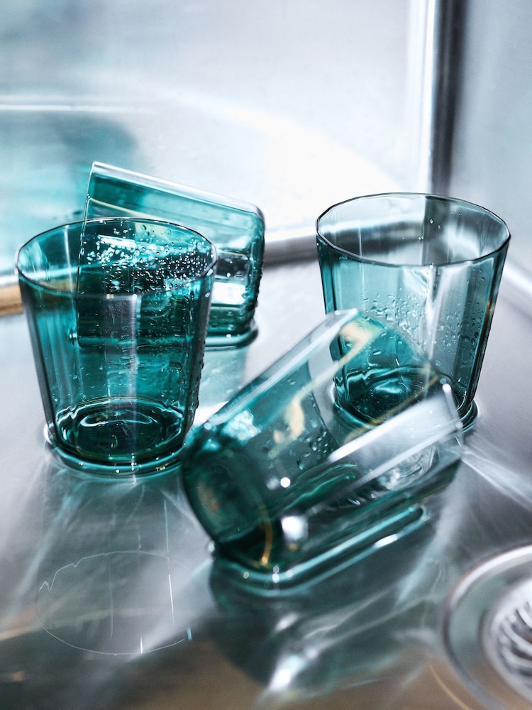 The Conran Shop Set of 4 Petrol Blue Fade Tumblers - Image 7 of 7