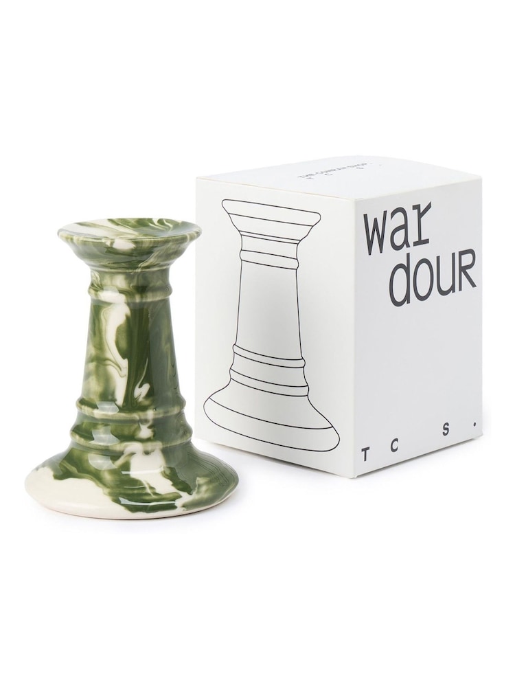 The Conran Shop Green Wardour Stubby Candlestick - Image 3 of 3