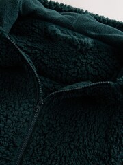 Green Zip Through Borg Dressing Gown - Image 3 of 3
