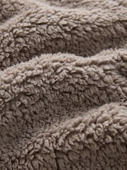 Neutral Zip Through Borg Dressing Gown - Image 9 of 9