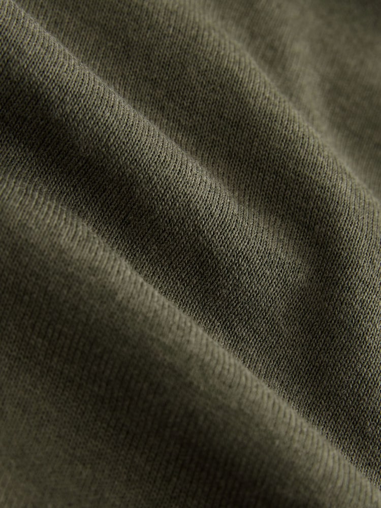 Khaki Green Tie Waist Midi T-Shirt Dress - Image 7 of 7