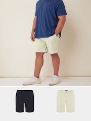 BadRhino Big & Tall Blue Stretch Chino Shorts 2 Pack - Image 1 of 2