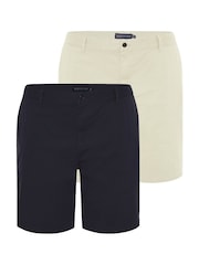BadRhino Big & Tall Blue Stretch Chino Shorts 2 Pack - Image 2 of 2