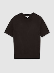 Reiss Grape Burgundy Stevie 100% Cashmere Crew-Neck T-Shirt - Image 2 of 6