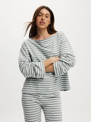 Cotton On Grey Dreamy Soft Flare Pant & Boatneck Long Sleeve Set - Image 1 of 4