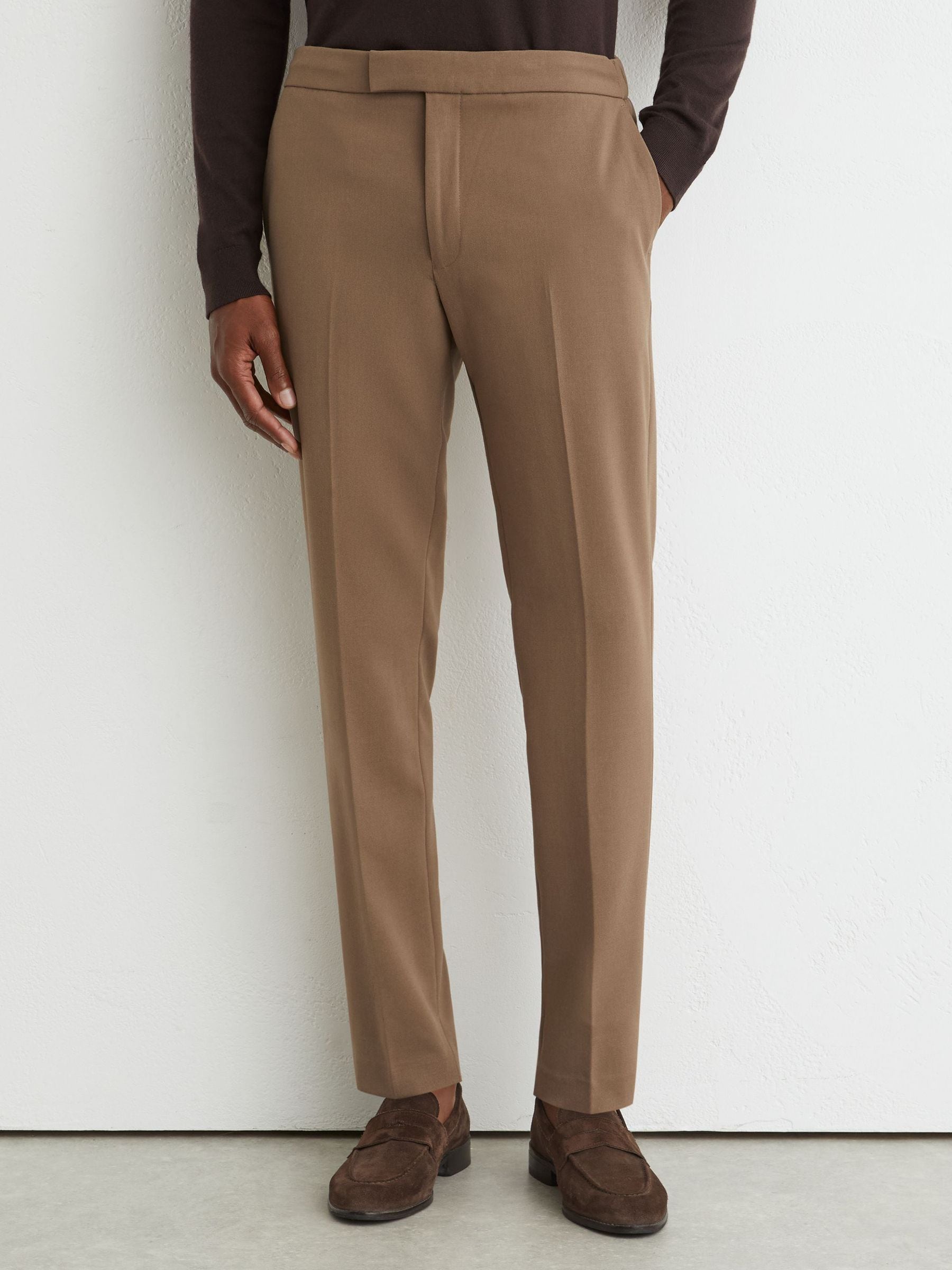 Buy Reiss Mink Brown Found Slim Fit Stretch Drawstring Trousers