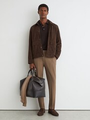 Marron mink - Slim Fit (Slim Fit) - Pantalon stretch Reiss Found à cordon - Image 6 de 7