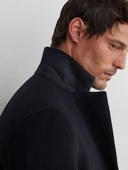 Reiss Navy Knight Wool-Blend Single-Breasted Epsom Coat - Image 4 of 7