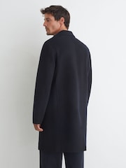 Reiss Navy Knight Wool-Blend Single-Breasted Epsom Coat - Image 5 of 7
