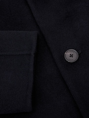 Reiss Navy Knight Wool-Blend Single-Breasted Epsom Coat - Image 7 of 7