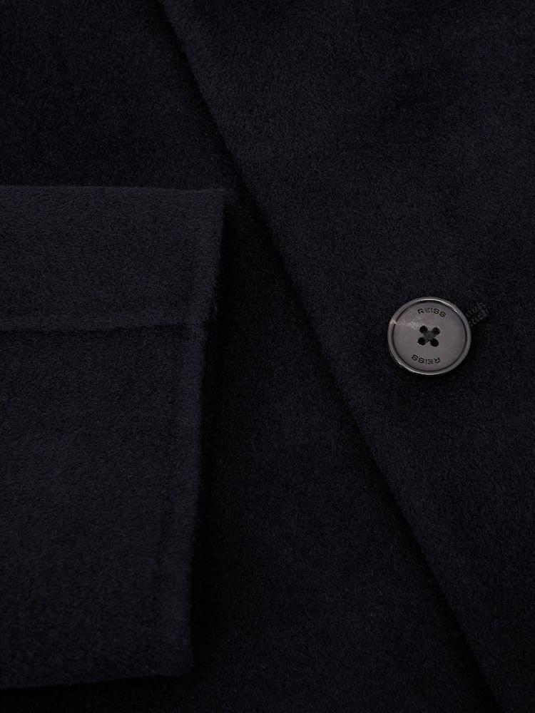 Reiss Navy Knight Wool-Blend Single-Breasted Epsom Coat - Image 7 of 7 Reiss Navy Knight Wool-Blend Single-Breasted Epsom Coat - Image 7 of 7