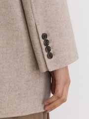 Manteau court Reiss Jett en laine mélangée sans col et coutures invisibles - Image 6 de 9