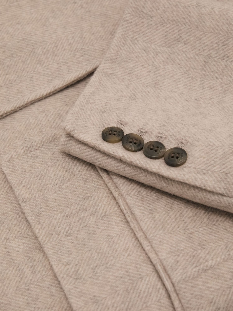 Manteau court Reiss Jett en laine mélangée sans col et coutures invisibles - Image 9 de 9