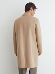 Reiss Oatmeal Knight Wool-Blend Single-Breasted Epsom Coat - Image 5 of 8