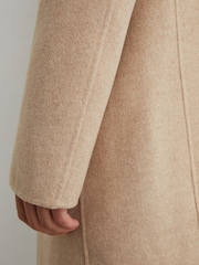 Reiss Oatmeal Knight Wool-Blend Single-Breasted Epsom Coat - Image 7 of 8