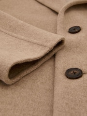 Reiss Oatmeal Knight Wool-Blend Single-Breasted Epsom Coat - Image 8 of 8