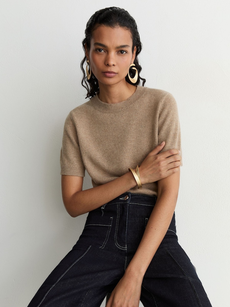 Reiss Stevie 100% Cashmere Crew-Neck T-Shirt - Image 1 of 7