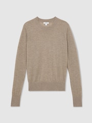 Reiss Neutral Sadie Merino Wool Crew-Neck Jumper - Image 2 of 6
