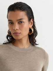 Reiss Neutral Sadie Merino Wool Crew-Neck Jumper - Image 3 of 6