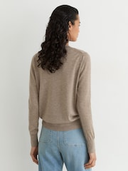 Reiss Neutral Sadie Merino Wool Crew-Neck Jumper - Image 5 of 6