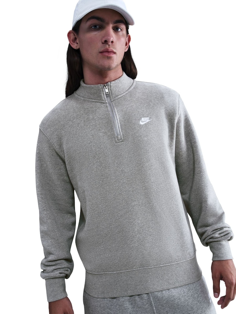灰石楠 - Nike Club Zip Fleece 运动衫 - 3的图像3｝