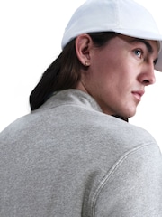 رمادي فاتح - سويت شيرت Club بسحّاب من الصوف الناعم من Nike - صورة 4 من 5