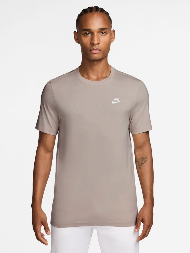 Nike Particle Grey Short Sleeve Club T-Shirt - Image 1 of 3