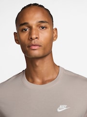 Nike Particle Grey Short Sleeve Club T-Shirt - Image 3 of 3