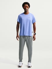 Nike Smokey Blue Miler Dri-FIT Knit Running Joggers - Image 1 of 6