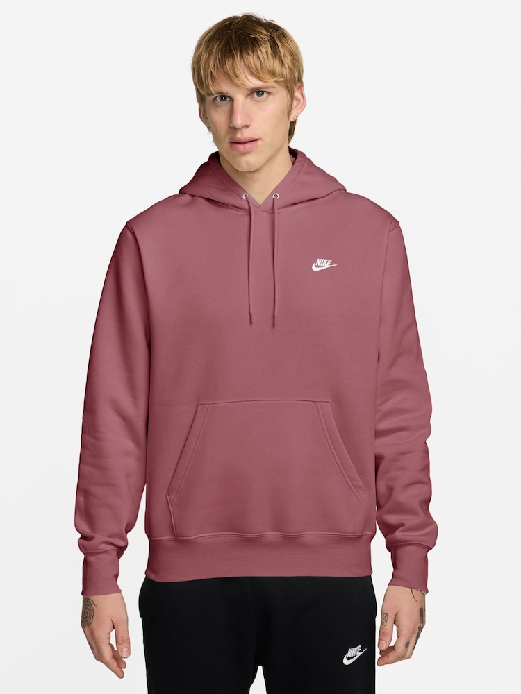 Nike Pink Smoke Club Pull Over Hoodie - Image 1 of 3 Nike Pink Smoke Club Pull Over Hoodie - Image 1 of 3
