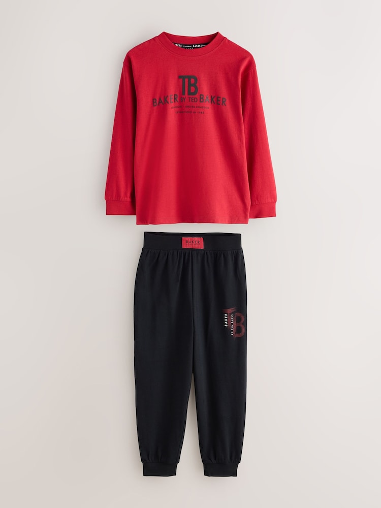 Baker by Ted Baker Red/Black/Grey Marl Long Sleeve Pyjamas 2 Pack - Image 2 of 12 Baker by Ted Baker Red/Black/Grey Marl Long Sleeve Pyjamas 2 Pack - Image 2 of 12