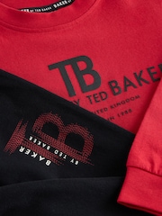 Baker by Ted Baker Red/Black/Grey Marl Long Sleeve Pyjamas 2 Pack - Image 7 of 12