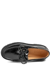 Jones Bootmaker Black Patent Perdita Leather Platform Moccasins - Image 4 of 5