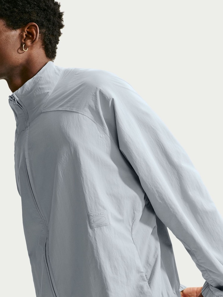 Nike Grey N.A.C. Dri-FIT Oversized Full-Zip Woven Jacket - Image 2 of 5 Nike Grey N.A.C. Dri-FIT Oversized Full-Zip Woven Jacket - Image 2 of 5